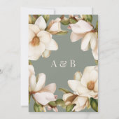 Invitation Élégant Mariage floral vert et blanc (Dos)