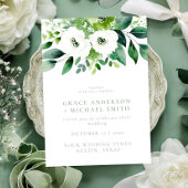 Invitation Élégant Mariage floral vert Sage