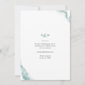 Invitation Élégant Mariage Floral, Vert, Sage Aquarelle (Dos)