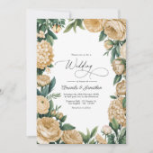 Invitation Élégant Mariage Floral Vert Sauge et Grès (Devant)
