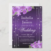 Invitation Élégant Mariage floral violet (Devant)
