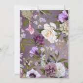 Invitation Élégant Mariage floral violet subtil (Dos)