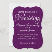 Invitation Élégant Mariage floral violet ultra violet (Devant)