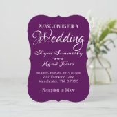 Invitation Élégant Mariage floral violet ultra violet (Debout devant)
