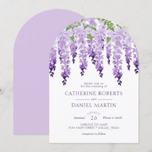 Invitation Elégant Mariage floral Wisteria Watercolor