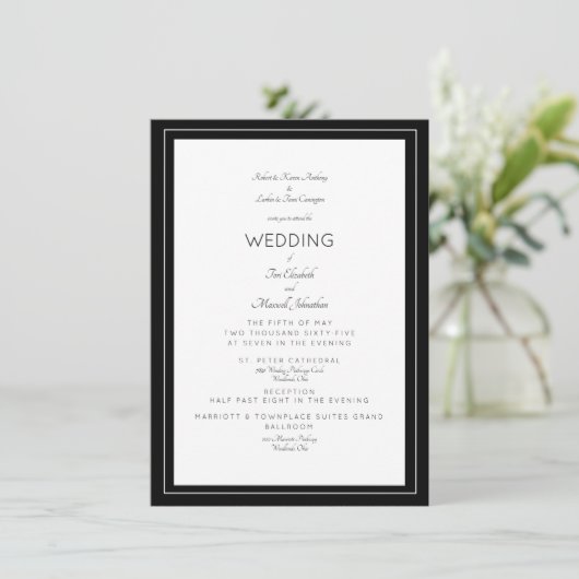 Invitation Élégant Mariage formel Les deux définit les parent (Debout devant)