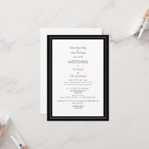 Invitation Élégant Mariage formel Les deux définit les parent