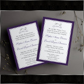 Invitation Élégant Mariage frontalier violet et blanc