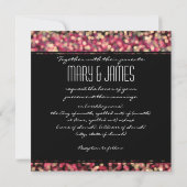 Invitation Elégant Mariage Fuchsia Et Lumières Étincelantes O (Dos)