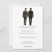 Invitation Elégant Mariage gay deux pièces en costume (Devant)