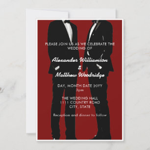Invitation Elégant Mariage gay moderne