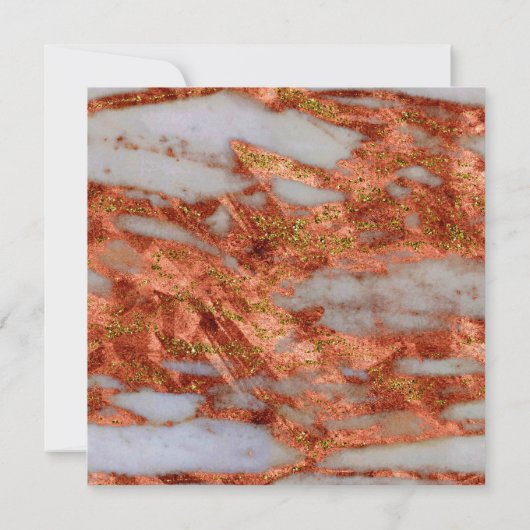 Invitation Élégant Mariage géométrique en marbre métallique e (Dos)