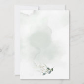 Invitation Elégant Mariage géométrique et verdure or (Dos)