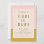 Invitation Élégant Mariage géométrique moderne rose et moutar (Devant)