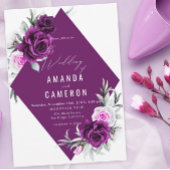 Invitation Élégant Mariage géométrique violet rustique