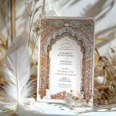 Invitation Elégant Mariage Gold & Blue Filigree