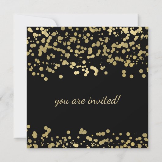 Invitation Elégant Mariage Gold Foil Look Confetti (Dos)