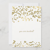 Invitation Elégant Mariage Gold Foil Look Confetti (Dos)