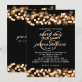 Invitation Elégant mariage Gold Hollywood Glam (Devant / Derrière)