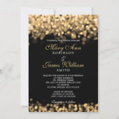 Invitation Élégant Mariage Gold Lights (Devant)