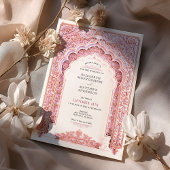 Invitation Élégant Mariage Gold & Pink Filigree