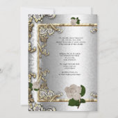 Invitation Elégant mariage Gold Rose Argent Blanc 2 (Dos)
