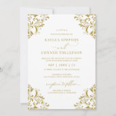 Invitation Élégant Mariage Gold Winter Holiday (Devant)