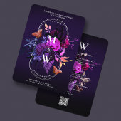 Invitation Élégant Mariage gothique Boho foncé violet Botaniq