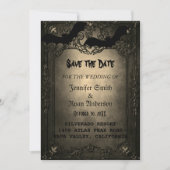 Invitation Élégant mariage gothique enregistrer la date (Devant)