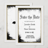 Invitation Elégant mariage gothique enregistrer la date Invit (Devant / Derrière)