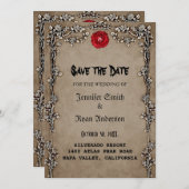 Invitation Elégant mariage gothique enregistrer la date Invit (Devant / Derrière)