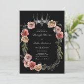 Invitation Élégant Mariage gothique Rose (Debout devant)