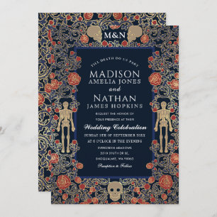 Invitation Élégant Mariage gothique victorien Gold Foil