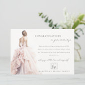 Invitation Elégant Mariage Gown Business Merci QR Code (Debout devant)