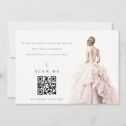 Invitation Elégant Mariage Gown Business Merci QR Code (Dos)