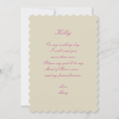 Invitation Élégant Mariage Gown Maid Of Honor Card (Dos)