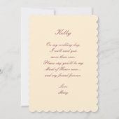 Invitation Élégant Mariage Gown Maid Of Honor Card (Dos)