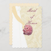Invitation Élégant Mariage Gown Maid Of Honor Card (Devant / Derrière)