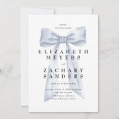 Invitation Élégant Mariage Grey Bow (Devant)