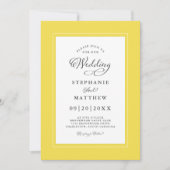 Invitation Elégant Mariage gris-jaune Moderne Elégant Frontiè (Devant)