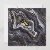 Invitation Elégant mariage gris or Agate Motif en marbre (Dos)