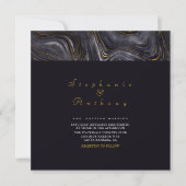 Invitation Elégant mariage gris or Agate Motif en marbre (Devant)