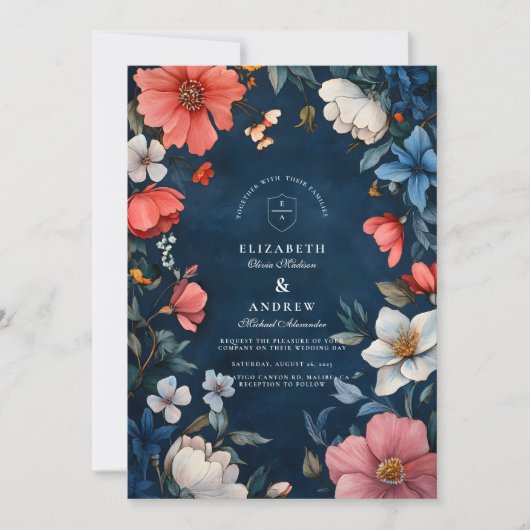 Invitation Élégant Mariage Halloween (Devant)