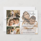 Invitation Élégant Mariage Horizontal Multi Photo Script (Devant)