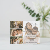 Invitation Élégant Mariage Horizontal Multi Photo Script (Debout devant)