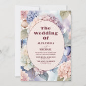 Invitation Élégant Mariage Hydrangea (Devant)