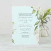 Invitation Élégant mariage Hydrangea Blanc Seafoam II (Debout devant)