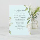 Invitation Élégant Mariage Hydrangea Blanc Seafoam V (Debout devant)