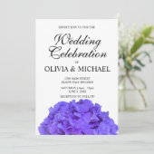 Invitation Élégant Mariage hydrangée fleurie violette (Debout devant)