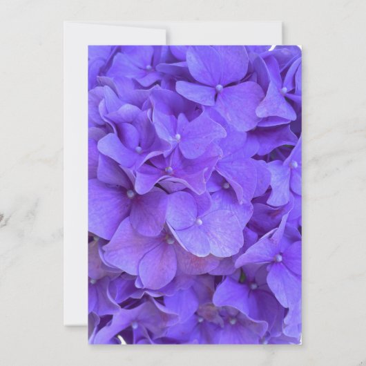 Invitation Élégant Mariage hydrangée fleurie violette (Dos)